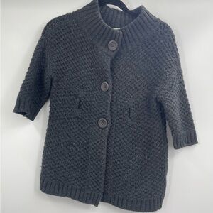 Women’s Vince chunky cable wool cashmere knit button sweater short sleeve xs